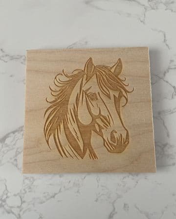 Animal head birch plywood coaster