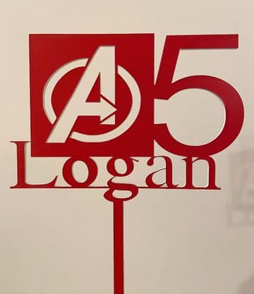 Avengers theme personalised acrylic cake topper