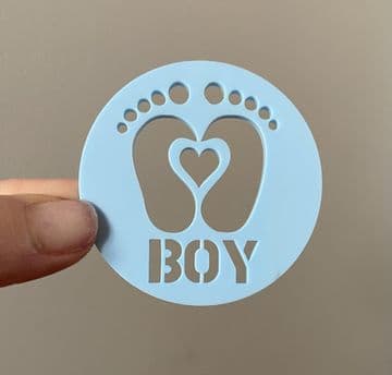 Baby shower boy acrylic or wood cupcake topper
