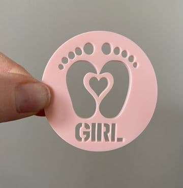 Baby shower girl acrylic or wood cupcake topper