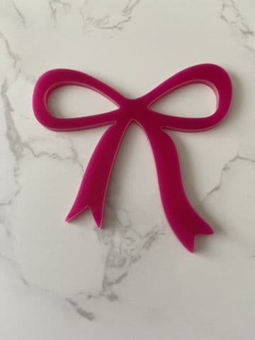 Bow acrylic or wood cake charm