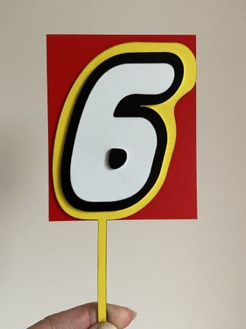 Brick theme number double layer acrylic cake topper