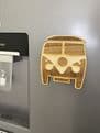 Campervan theme wooden fridge magnet