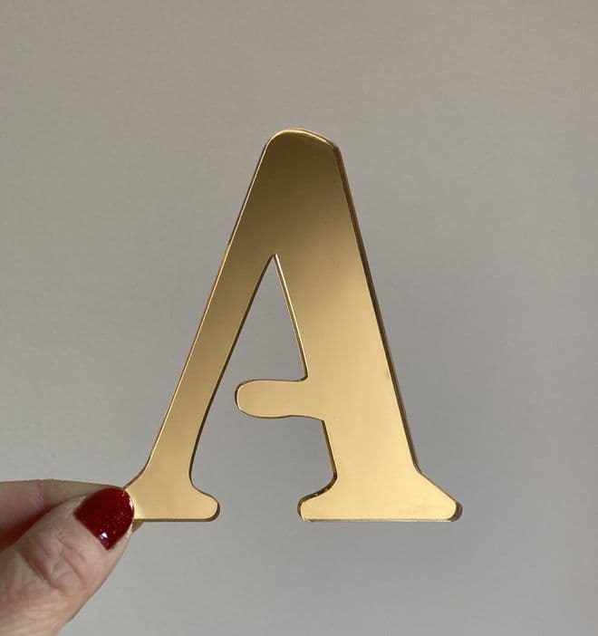 Capital letter acrylic or wood cake charm