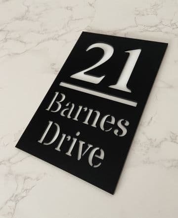 Contemporary acrylic house sign