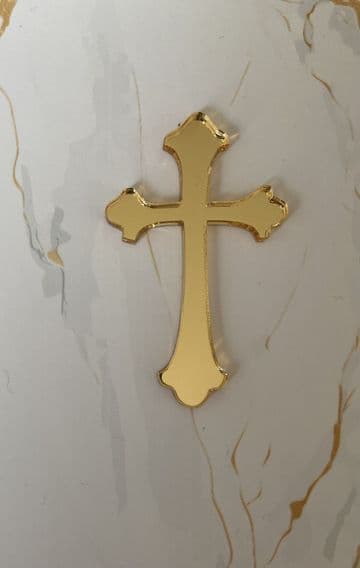 Cross acrylic or wood cake charm