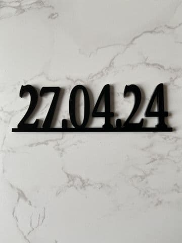 Date personalised acrylic or wood cake charm