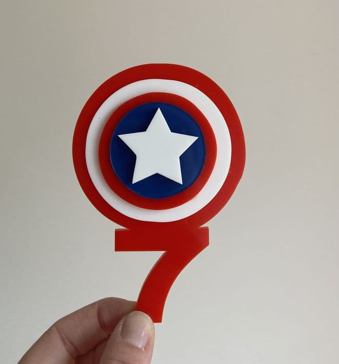 Double layer acrylic  shield cake charm
