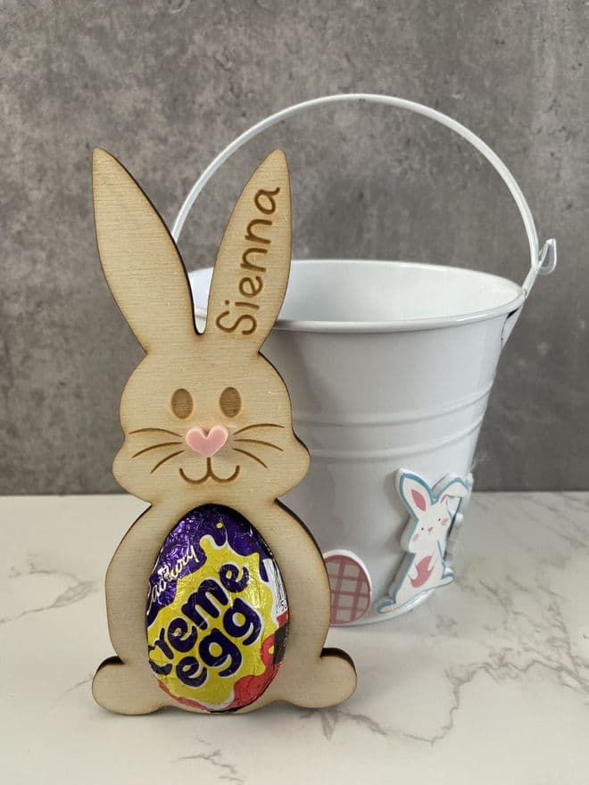 Easter bunny personalised creme egg holder