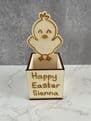 Easter chick personalised wooden treat box