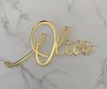 First name personalised acrylic or wood cake charm