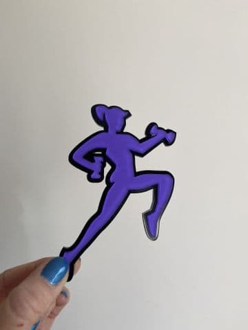 Fitness lady with weights double layer acrylic cake charm