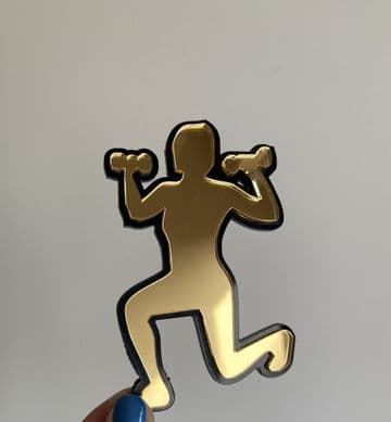 Fitness theme double layer acrylic cake charm