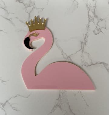 Flamingo acrylic cake charm