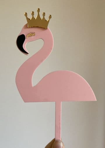 Flamingo double layer acrylic cake topper