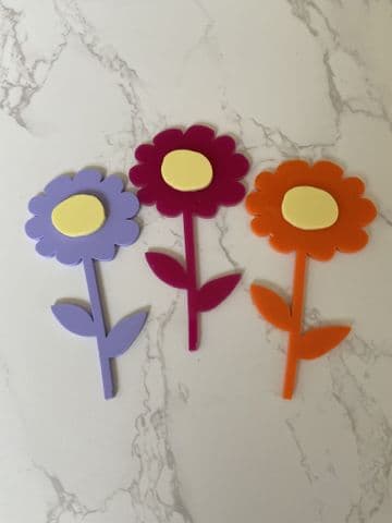 Flower acrylic cake charm