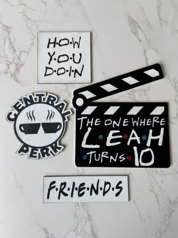 Friends theme cake charm set