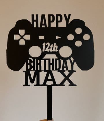 Gaming controller personalised acrylic cake topper