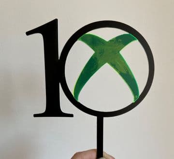 Gaming number 10 acrylic cake topper