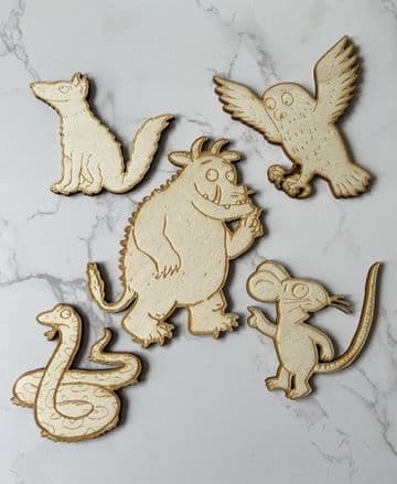 Gruffalo characters wooden charm set