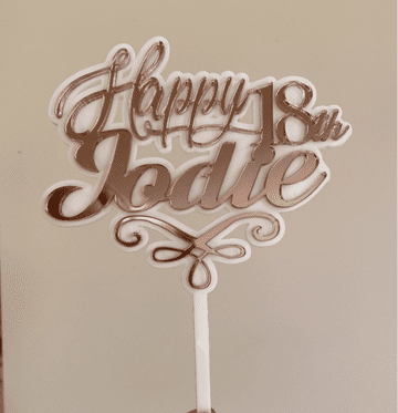 Happy 18th personalised double layer acrylic cake topper