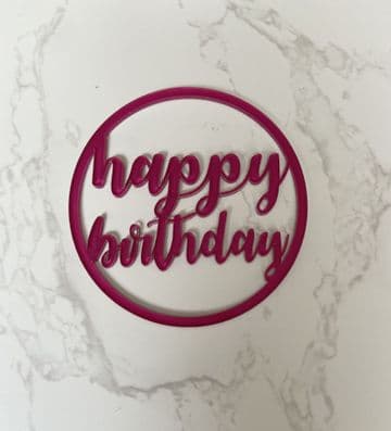 Happy birthday acrylic cupcake topper