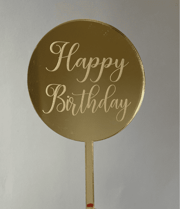 Happy birthday acrylic or wood paddle cake topper