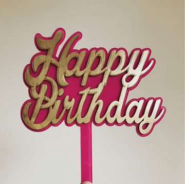 Happy birthday double layer acrylic cake topper