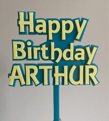 Happy birthday personalised double layer acrylic cake topper