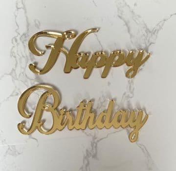 Happy birthday seperate acrylic or wood cake charm