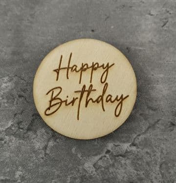 Happy birthday wooden cupcake topper