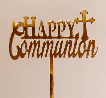 Happy Communion acrylic or wood cake topper