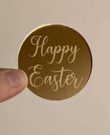 Happy Easter mirrored acrylic cupcake topper