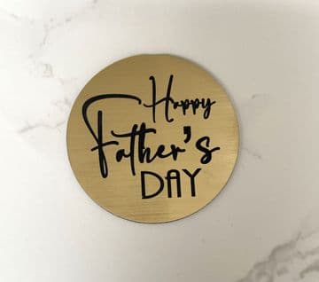 Happy Father's Day plastic disc cupcake topper