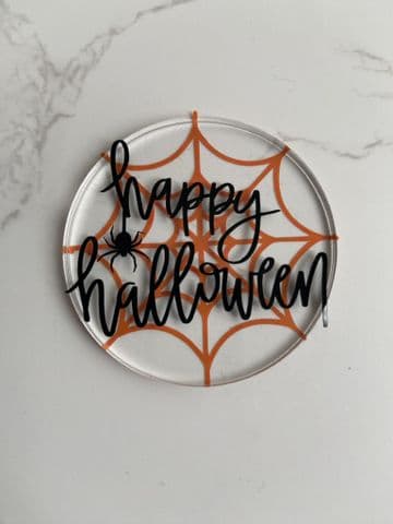 Happy Halloween clear acrylic cupcake toppers