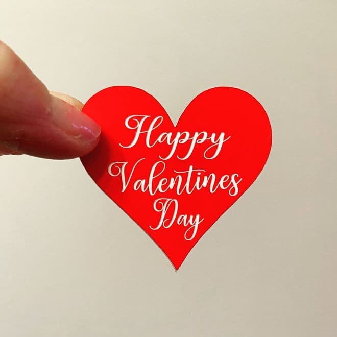 Happy valentines day heart cupcake topper