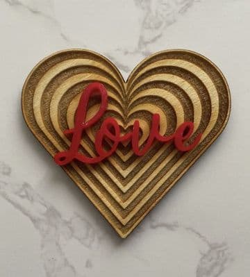 Heart striped cake charm