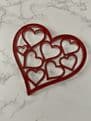Hearts in heart acrylic or wood cake charm