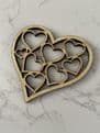 Hearts in heart acrylic or wood cake charm