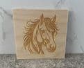 Horses head birch plywood coaster