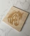 Horses head birch plywood coaster