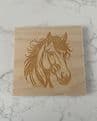 Horses head birch plywood coaster