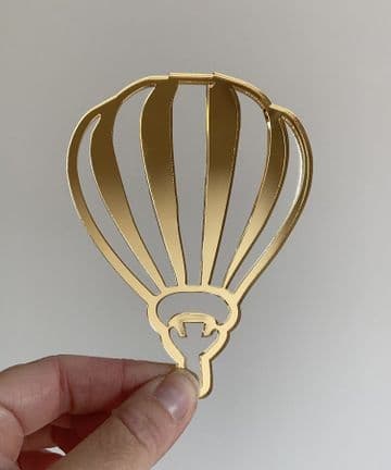 Hot air balloon acrylic or wood cake charm