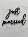 Just married acrylic or wood cake charm