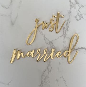 Just married acrylic or wood cake charm