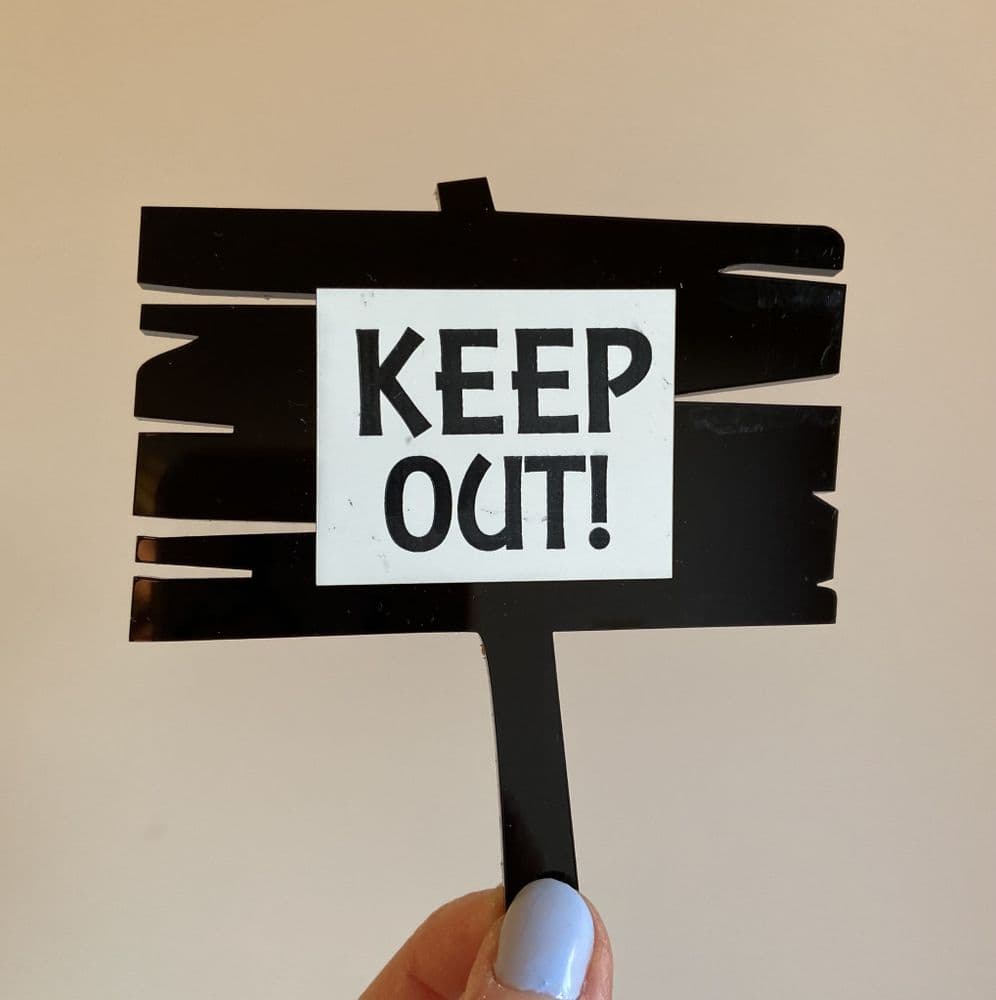 Keep out double layer acrylic cake topper