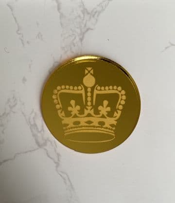 Kings crown mirrored acrylic cupcake topper