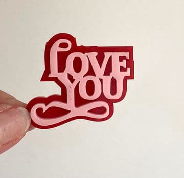 Love you double layer acrylic cupcake topper