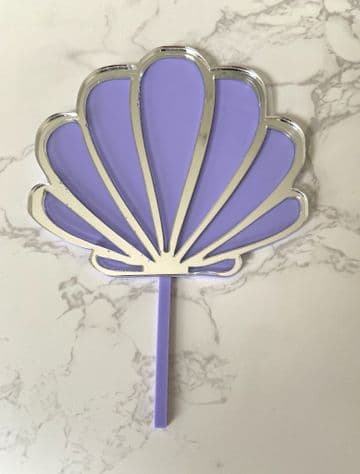 Mermaid shell double layer cake topper