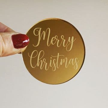 Merry christmas acrylic or wood cupcake topper